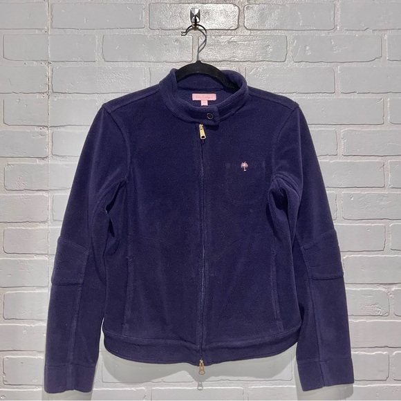 Lilly Pulitzer Navy Fleece Jacket in Size XS - Picture 2 of 8